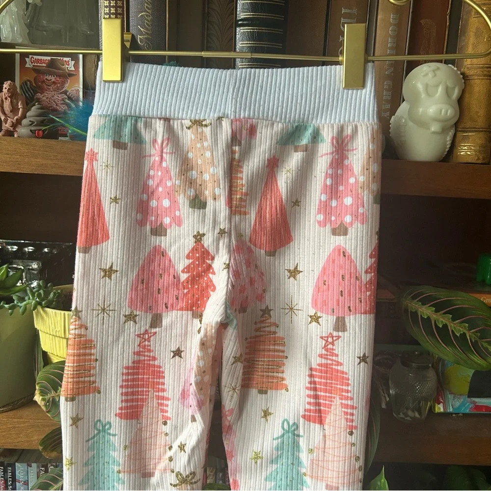 Festive Christmas Tree Print Pajama Pants Leggings by Limitless Bootique